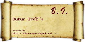 Bukur Irén névjegykártya